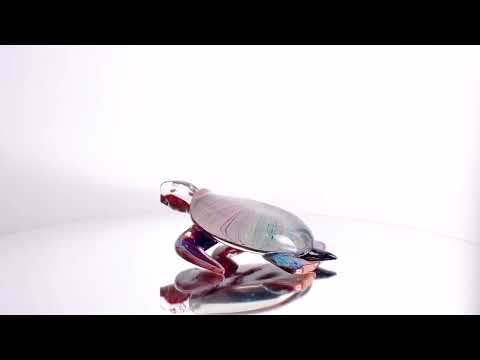 TERRA&MARE MALE sculpture of turtle with Chalcedony glass video