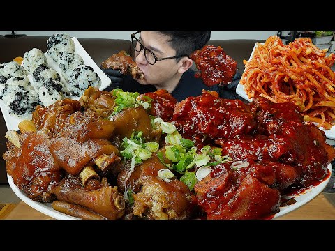 전 그냥 둘다먹을게요ㅎ 주먹밥과 무생채 요리 먹방 Jokbal, <strong>Pigs</strong>&amp;#39; Feet MUKBANG