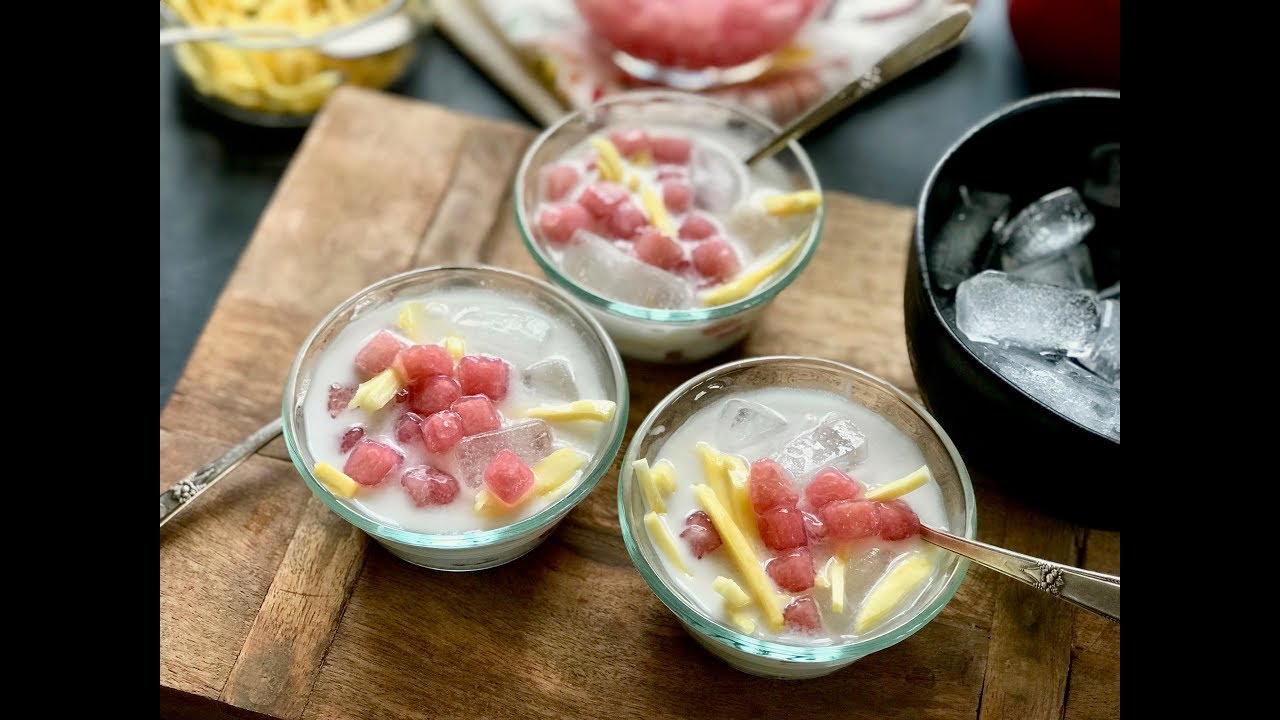 Red Ruby Dessert or Tubtim Krob (with Jicama) YouTube