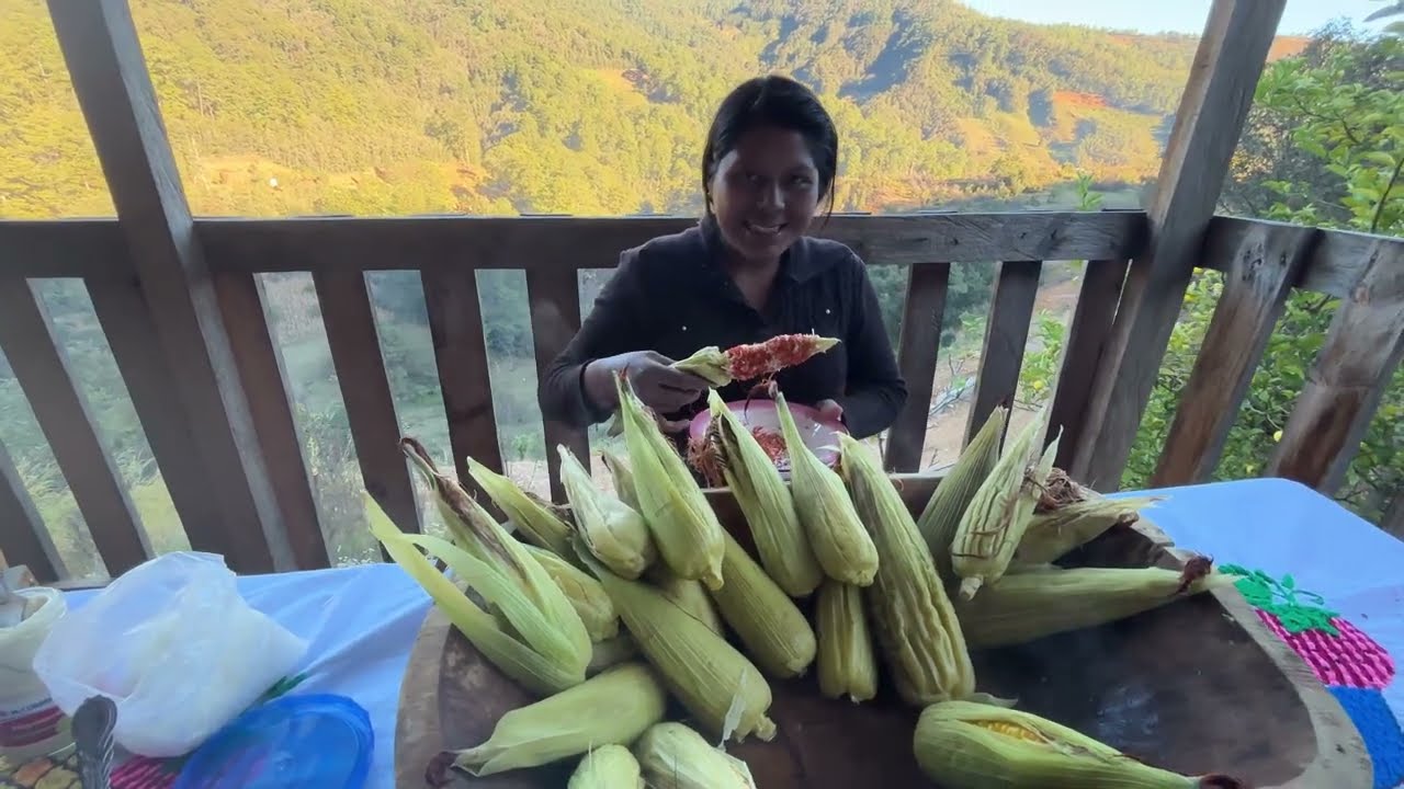 ✅️😃Disfrutando de ricos elotes en mi casita del campo 