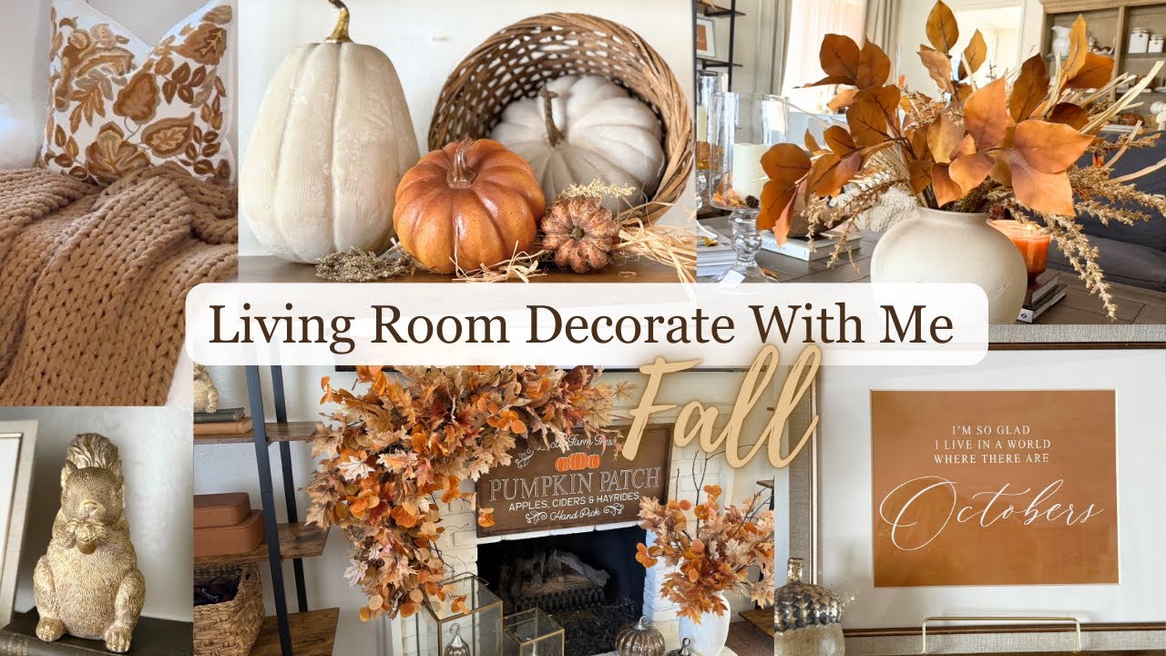Fall Living Room Decorate with me, Fall decorating Ideas,  Cozy Fall Home Decor Ideas 