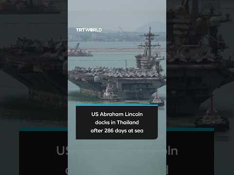 USS Abraham Lincoln aircraft carrier docks in Thailand after 286 days at sea