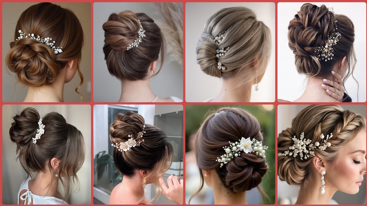 Самые востребованные и красивые идеи свадебных причесок с пучком на затылке 