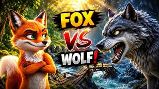 Clever Fox vs Hungry Wolf 🦊🐺 | The Clever Fox Saves the Wolf | 3D Animated Animal Story