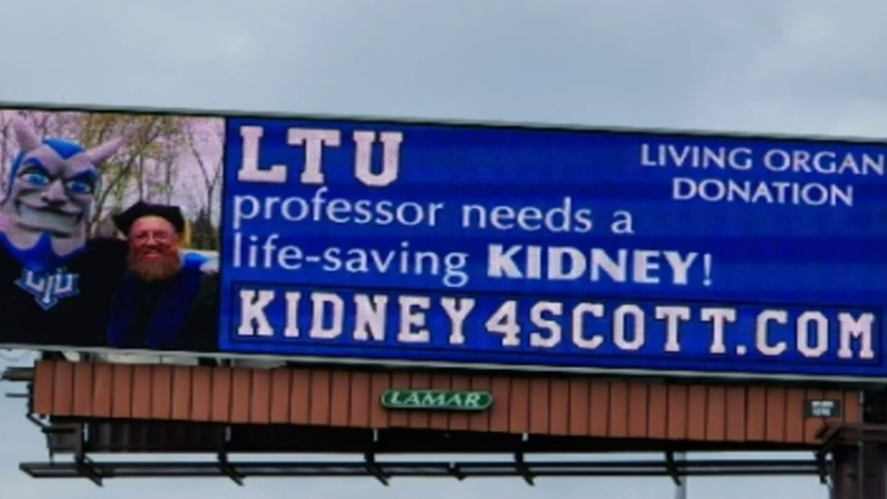 Metro Detroit professor searches for new kidneys through billboards, social media