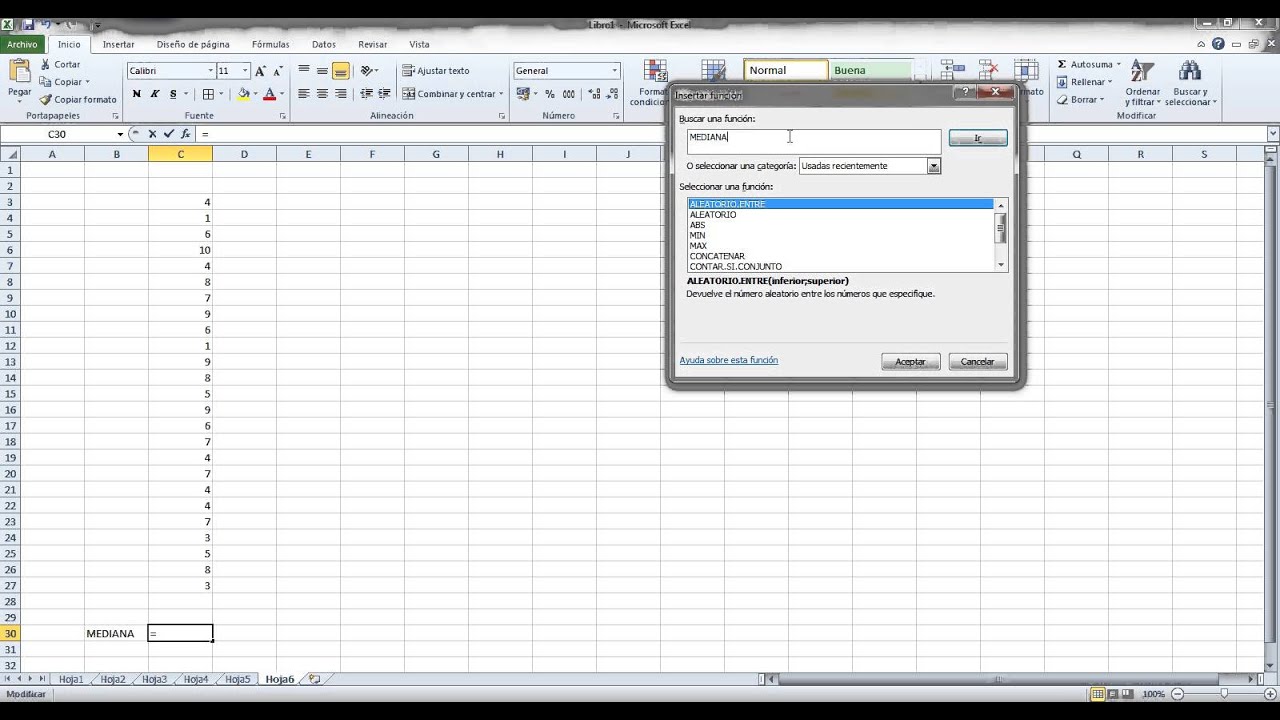 excel mediana - YouTube