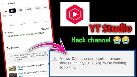 Views: Data is underreported for some dates (31 January 2025) We