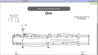 One by Ed Sheeran - Piano Sheet Music:Teaser