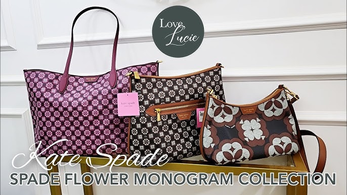 Kate Spade New York Oversized Spade Flower Monogram Coated Canvas Eleanor  Medium Satchel Black Multi One Size