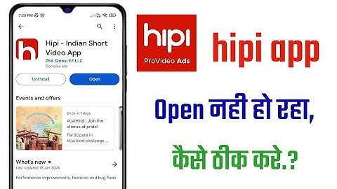 hipi app open nhi ho raha kaise thik kare!! how to fix hipi app not working problem!!