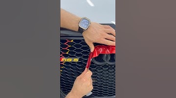 Audi RS5 Emblem Edge Wrap – Unique Red Satin Accent