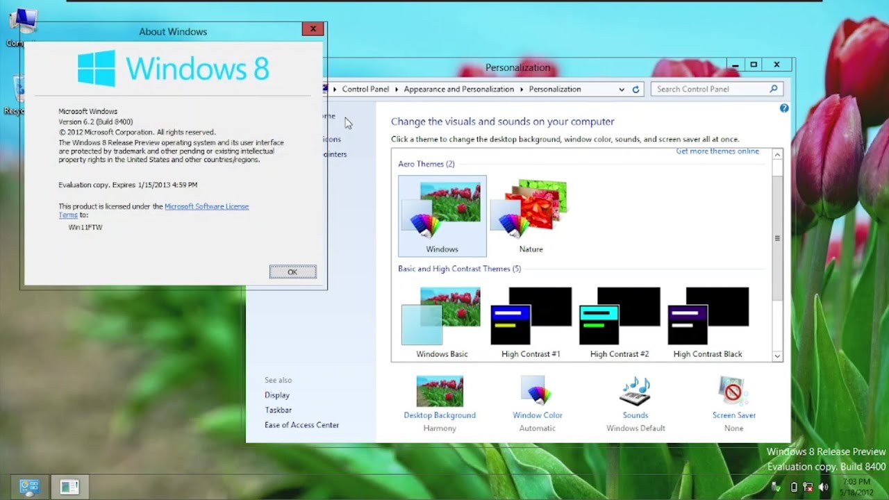 Windows 8 Build 8400 - Release Preview - YouTube