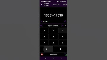 Math Tricks - Training mode - Square numbers ending in 05 - level 011 (Number Keyboard)