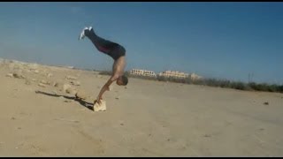 handstand gainer tutorial /parkourتعلم حركة الباركور جينر هاندستااند مع النسر جابر