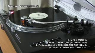 SIMPLE MINDS: &quot; Don&#39;t You ( Forget About Me)&quot;  Versión Extendida  ,....En Vinyl LP ¡¡¡