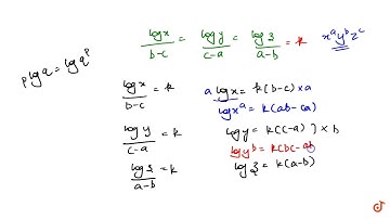 if `logx/(b-c)=logy/(c-a)=logz/(a-b)` then `x^ay^bz^c` is equal to