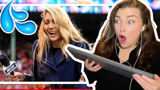 New Zealand Girl Reacts to MLB Reporters Getting Drenched ???!!