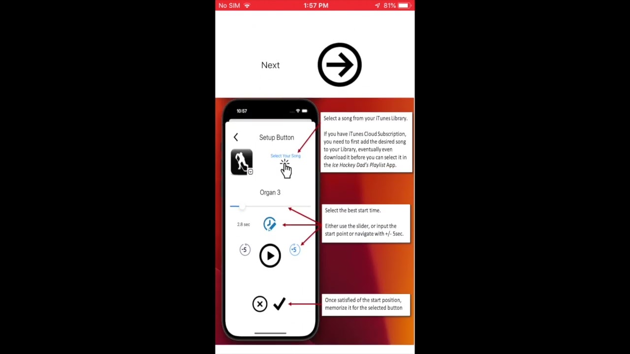 Ice Hockey Dad's Playlist App  - How to access the Tutorial