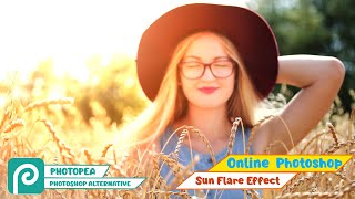 Realistic sun flare in photopea | photoshop alternative online software screenshot 2