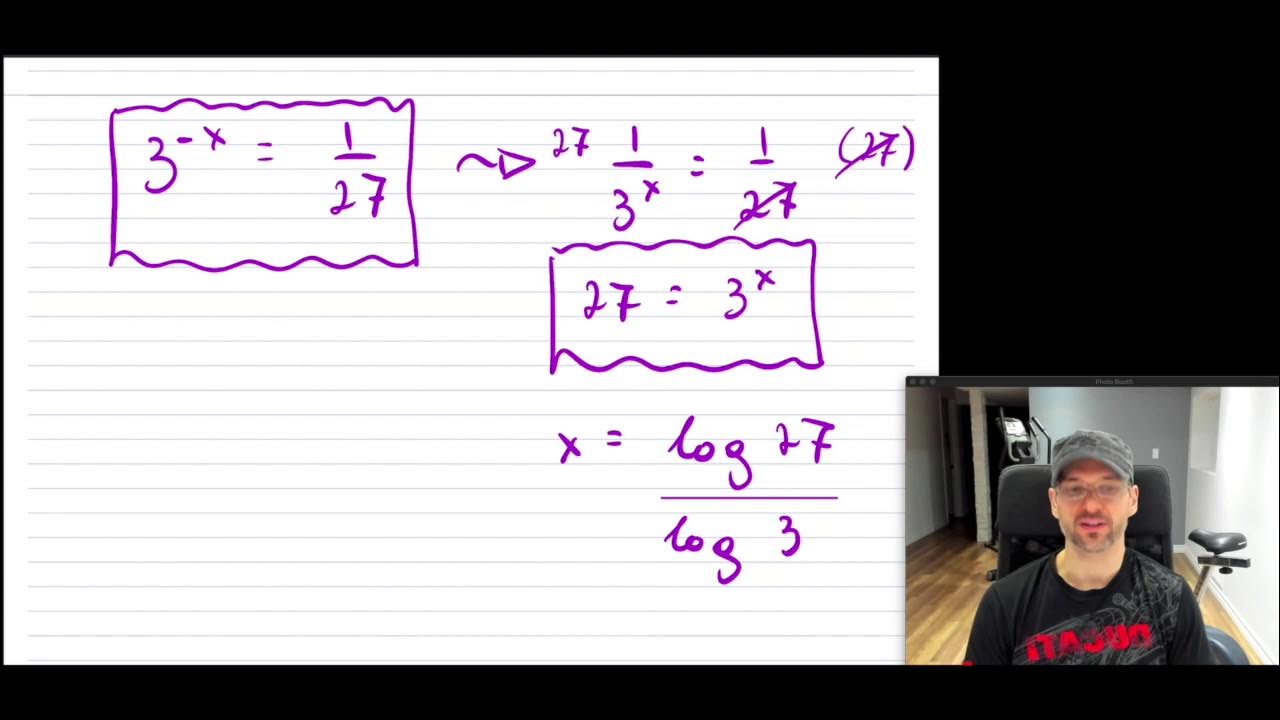 Grade 11 Math - Solving for an unknown exponent using log - YouTube