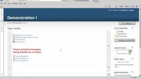 Moodle Choice Activity