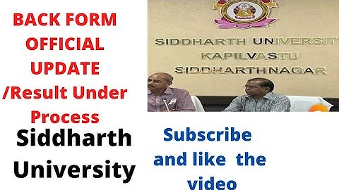 Back form date official notice and Result Under Process /Siddharth University, All Problems Solution