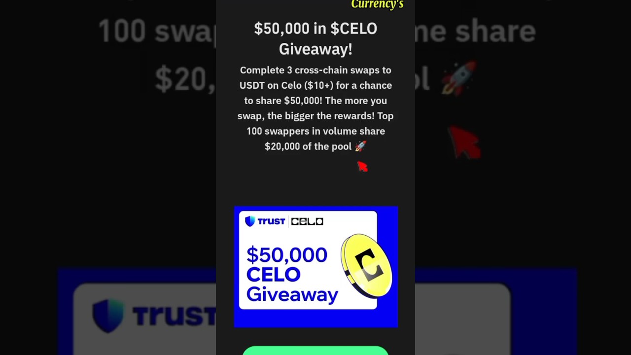 "Win Big in the $50,000 $CELO Giveaway with Trust Wallet | Cross-Chain Swaps for Huge Rewards!"