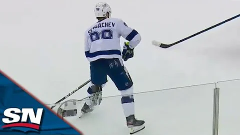 Mikhail Sergachev Wrister Finds Way Through A Scre...