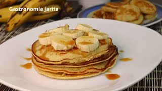 Pan cakes de Banano (PANQUECAS DE BANANO) toritas de banano