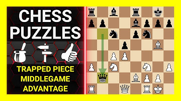 Chess Puzzles to Practice. Themes: Trapped piece, Middlegame, Advantage. Learn Chess