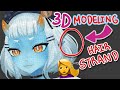 How to 3d model anime styled stray strand of hair 
