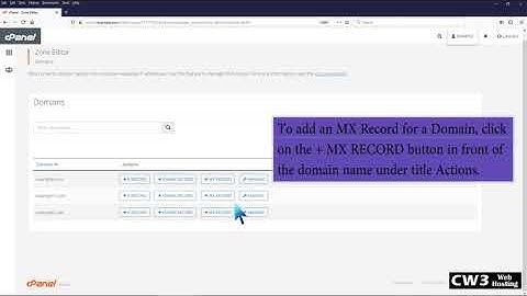 How to add an MX Record in cPanel using DNS Zone Editor with The CW3 Web Hosting