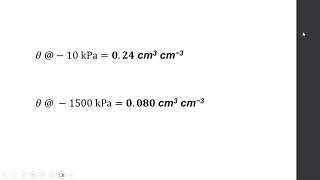 Soil water retention - example calculations