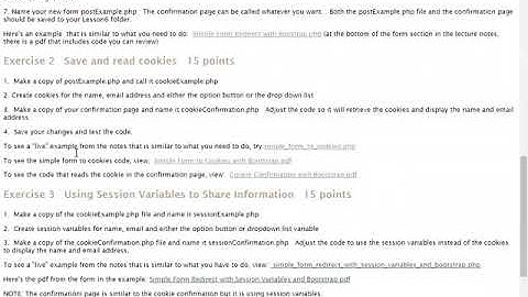 PHP Form Processing, Cookies and User Sessions Lab Assignment