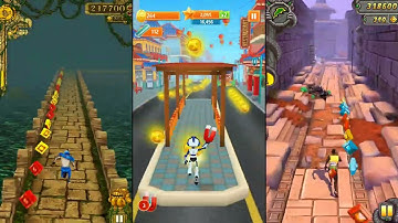 Temple Run Vs Bus Rush Vs Temple Run 2 Blazing Sands - Endless Run Gameplay
