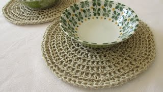 How to crochet rustic round placemats / coasters - any size