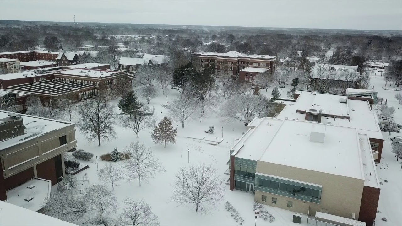 Drone Shots Of The First Real Snow Of 2018 For Pittsburg Kansas