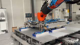 moduco - Bestückung Biesse Rover Bearbeitungszentrum mit KUKA