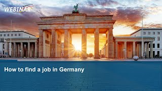 Webinar: How to find a job in Germany