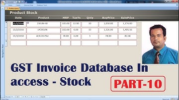 GST Invoice Database in access Part 10 - include Stock