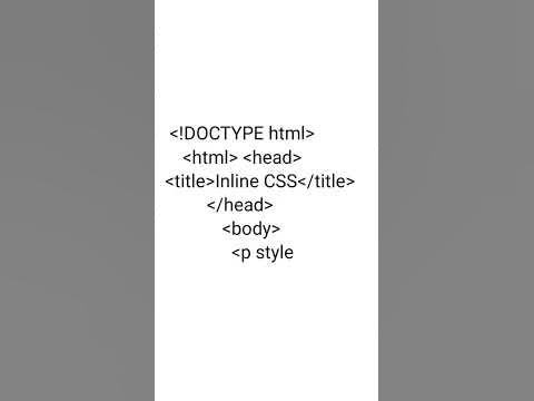 Inline CSS|| CSS programming|| cascading style sheets - YouTube