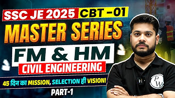 SSC JE 2025 Master Series | Fluid Mechanics & Hydraulic Machine -01 | SSC JE Civil Classes 2025