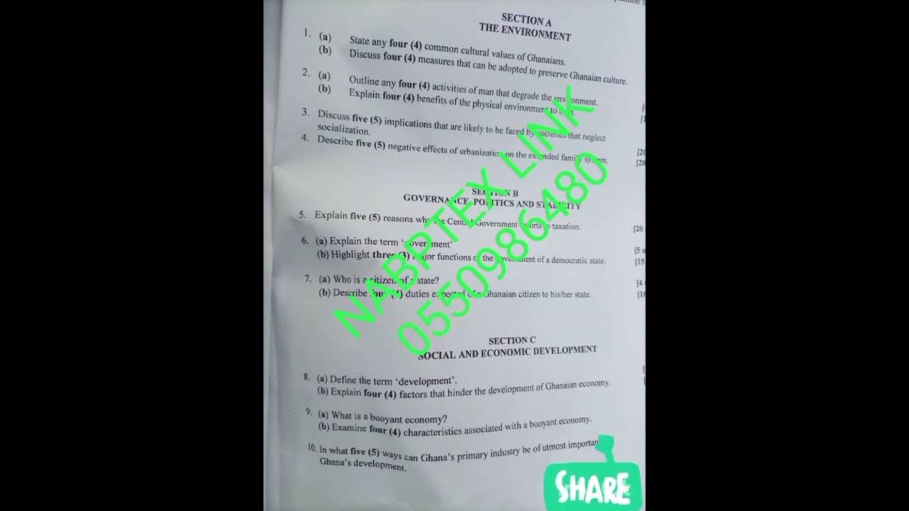 social studies question for wassce 2022 YouTube