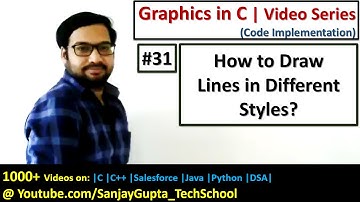 31 Graphics in C | How to draw lines with different style in turbo C | by Sanjay Gupta