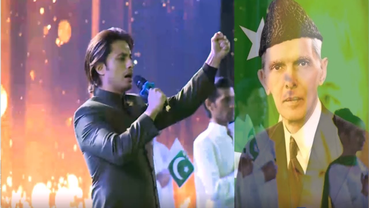 Ali Zafar Singing National Anthem in Celebrations of Quaid Day 2017