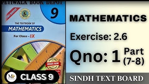 Class 9 Maths | Chapter 2 Exercise 2.6 Q1 (Part 7-8) | #class9solutions | #sindhboard 