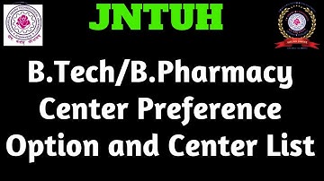 JNTUH B.Tech/B.Phramacy Exam Center Preferences||JNTUH Revised Cluster List||JNTUH 3-1/4-1 centers