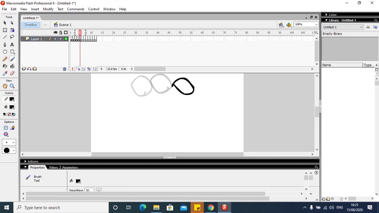 Tutorial frame by frame brush tool macromedia flash 8 - YouTube