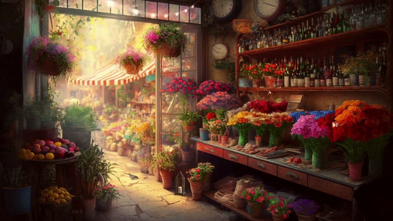 FLOWER SHOP ON A RAINY DAY - Florist ASMR Ambience