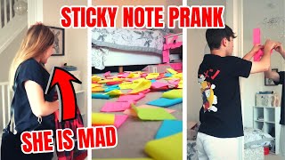 Covering My Sisters Room With Sticky Notes *PRANK*